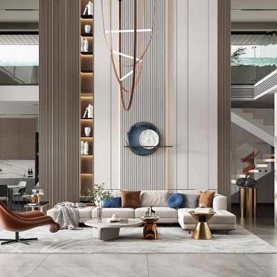 现代复式楼中空客厅