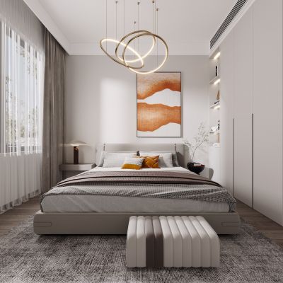 现代卧室，卧室