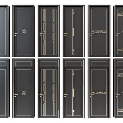 新中式房门单开门,木门