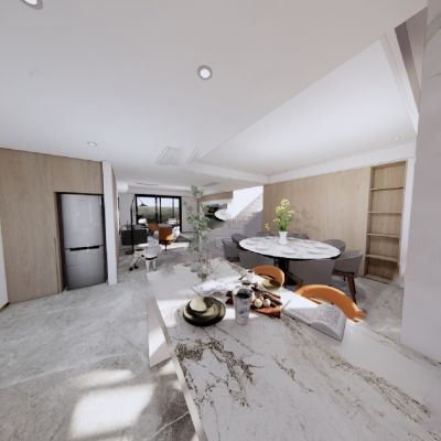 现代家居客餐厅SU模型