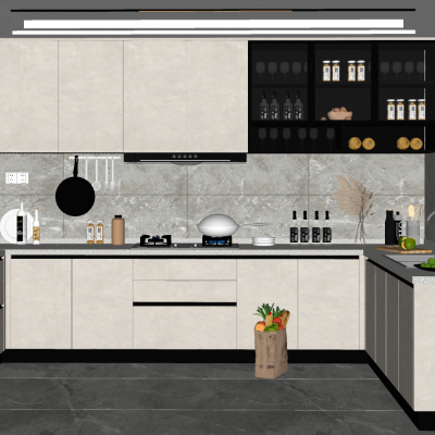 现代风格家装厨房SU模型