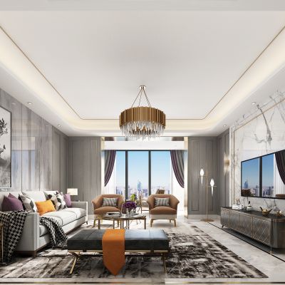 现代轻奢客餐厅 玄关走道