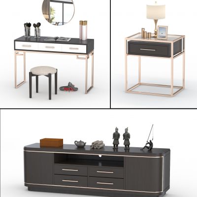 新中式妆台 电视柜 床头柜