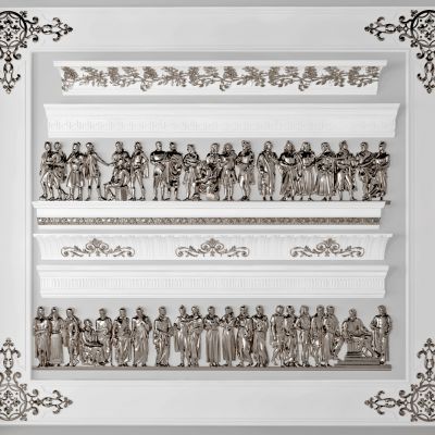 欧式法式人物角线雕花线条，浮雕，角花