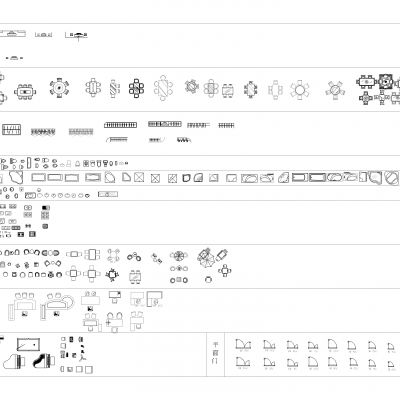 CAD常用平立面图库