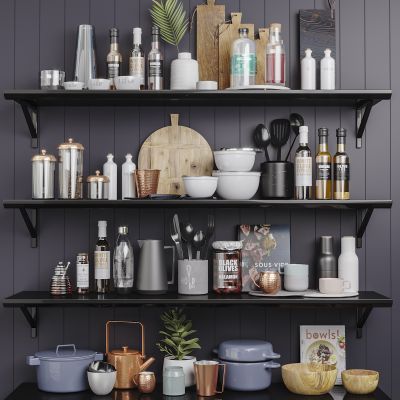 现代厨具餐具组合