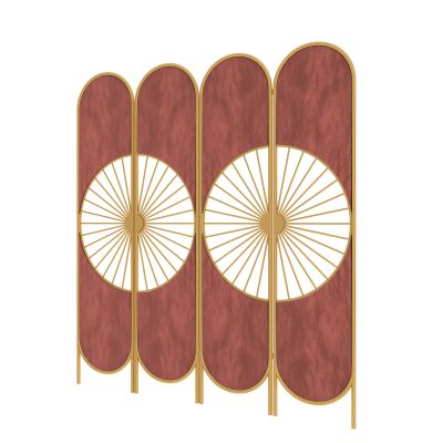 北欧轻奢绒布屏风