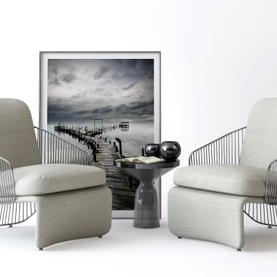 现代单人沙发挂画