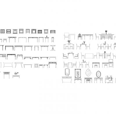 立面门及桌椅模块