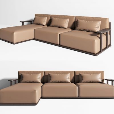 新中式多人沙发