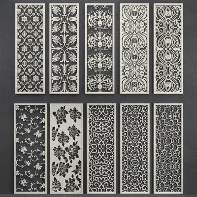 欧式隔断雕花屏风组合