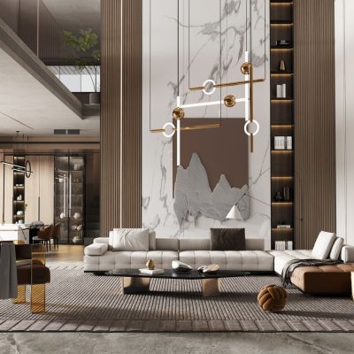 现代复式楼中空客厅