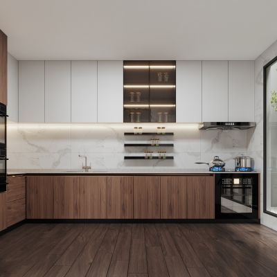 现代厨房，厨房