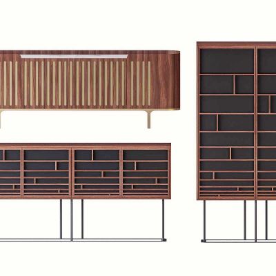 中式现代边柜组合