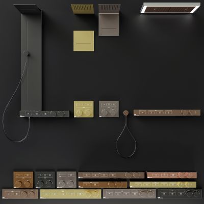 现代淋浴系统水龙头 花洒 开关调节