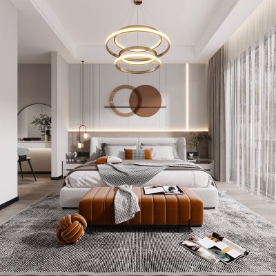现代家居卧室，现代卧室，卧室
