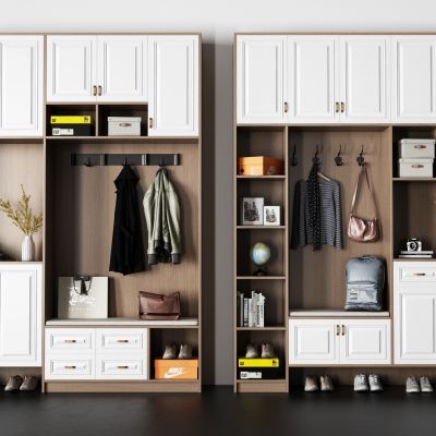 现代多功能鞋柜 衣服 鞋子 盒子 书包 植物 闹钟 柜子 柜门