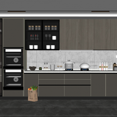 现代风格厨房SU模型
