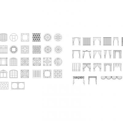 立面窗、窗帘床图库