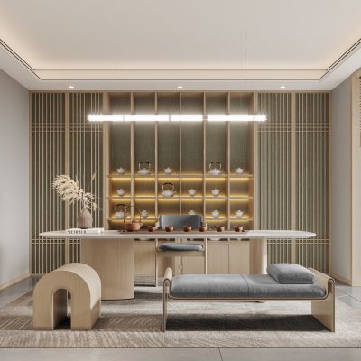 新中式茶室，新中式书房