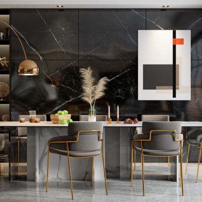 后现代风格餐厅 餐桌 椅子