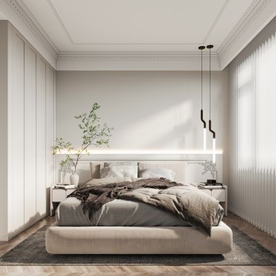 现代卧室，卧室，现代简约卧室，现代主卧