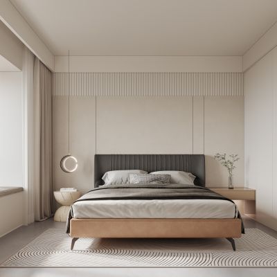现代卧室，卧室，现代简约卧室，现代主卧