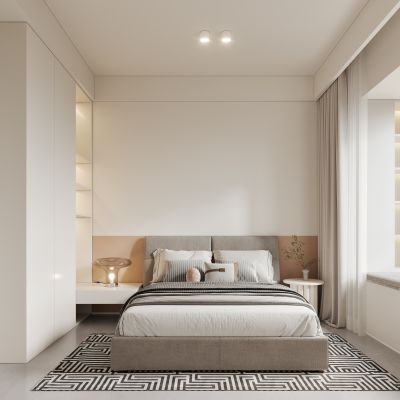 现代卧室，卧室，现代简约卧室，现代主卧