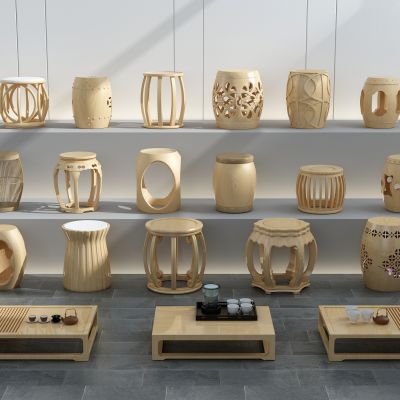 新中式凳子 鼓凳 鼓凳