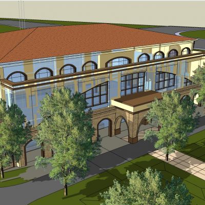 简欧式风格图书馆SU