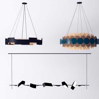 现代简约轻奢金属铁艺客餐厅吊灯