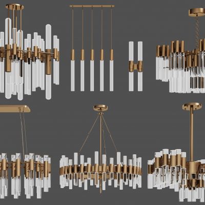 现代轻奢水晶吊灯壁灯组合