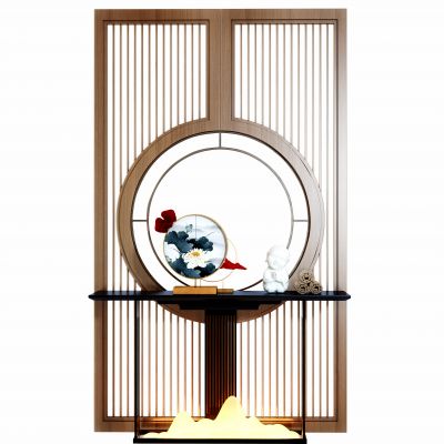 新中式隔断端景台