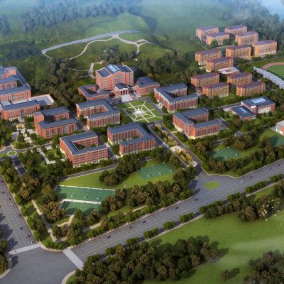 简欧大学城规划 欧式教学楼 欧式图书馆