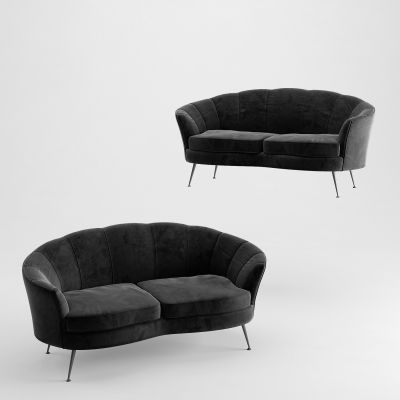 简欧绒布双人沙发