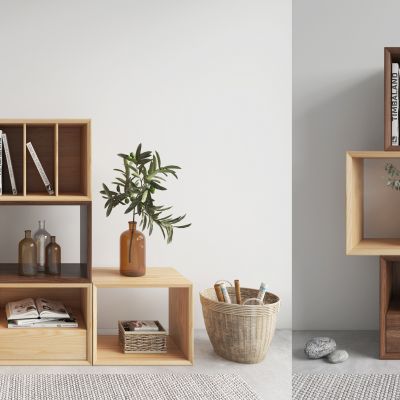 北欧实木书柜 书 盆栽 植物 衣服 挂衣杆 竹篓 收纳筐 花瓶 鞋子