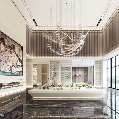 售楼处 前厅 沙盘区