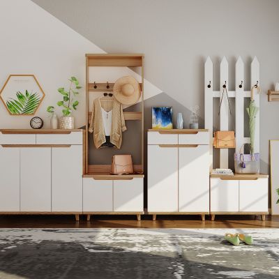 北欧实木多功能鞋柜