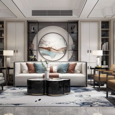 新中式客厅 沙发 茶几