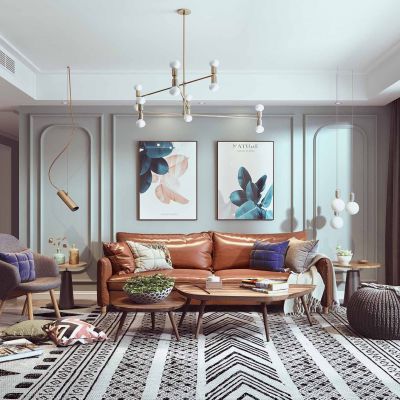 北欧客餐厅 沙发茶几组合