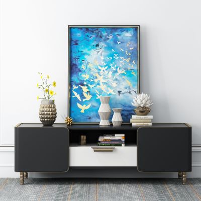 现代轻奢电视柜 TV柜 地柜 摆件 饰品 挂画