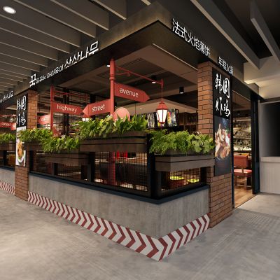 工业风韩国炸鸡主题餐厅