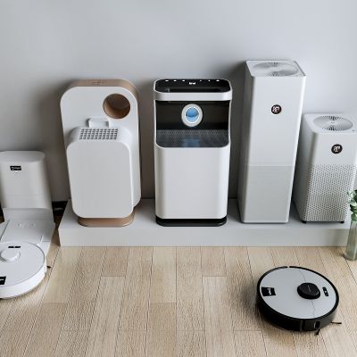 现代扫地机器人 吸尘器 空气过滤器 空气净化器组合