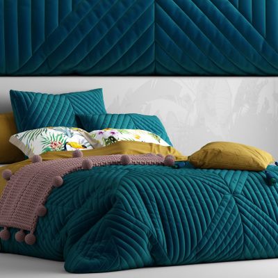 现代双人床 床头柜