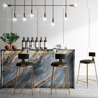 现代吧台椅 酒水 吊灯 饰品