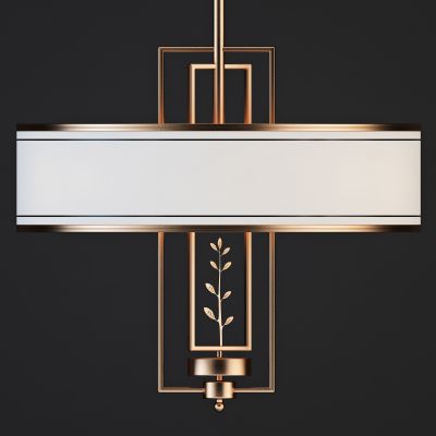 新中式轻奢金属布艺 创意吊灯