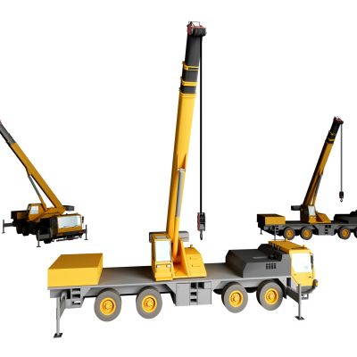 现代工地工程车 吊车