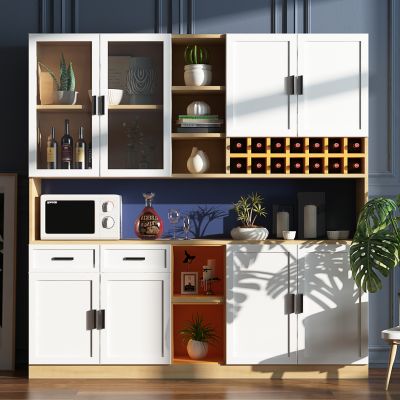 北欧酒柜 挂画 盆栽