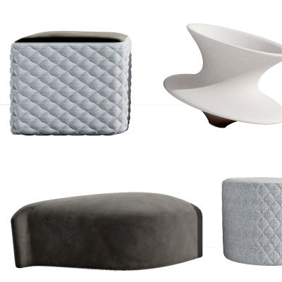 现代绒面凳子沙发凳坐墩