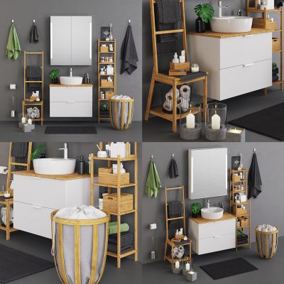 现代卫浴用品洗手盆洗手台浴室架